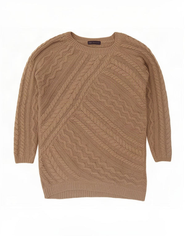 Marks & Spencer Damen-Pullover mit U-Boot-Ausschnitt, UK 16, Größe L, Beige, Acryl