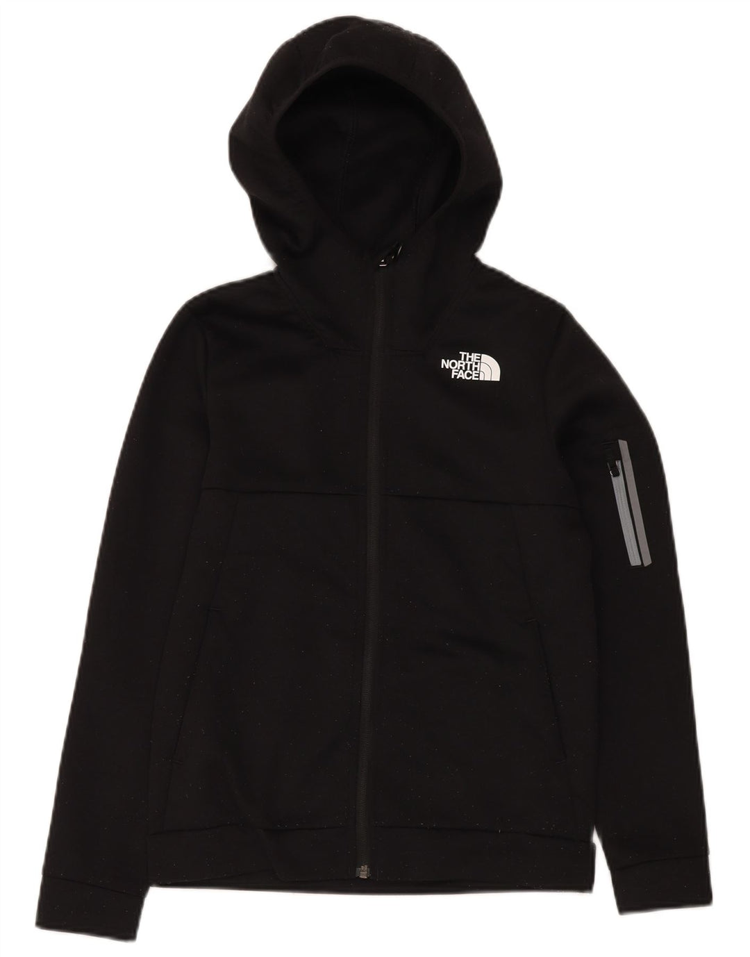 THE NORTH FACE Jungen-Kapuzenpullover mit Reißverschluss, 14–15 Jahre, XL, schwarzes Polyester