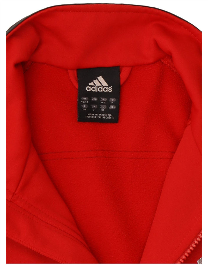 Adidas Herren-Trainingsanzugoberteil, UK-Größe 42/44, großes rotes Colourblock-Polyester