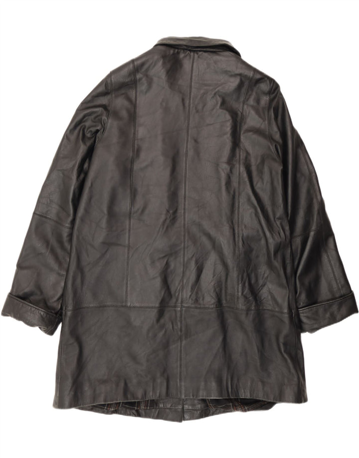 Zarro Damen Ledermantel IT 50 XL Schwarzes Leder