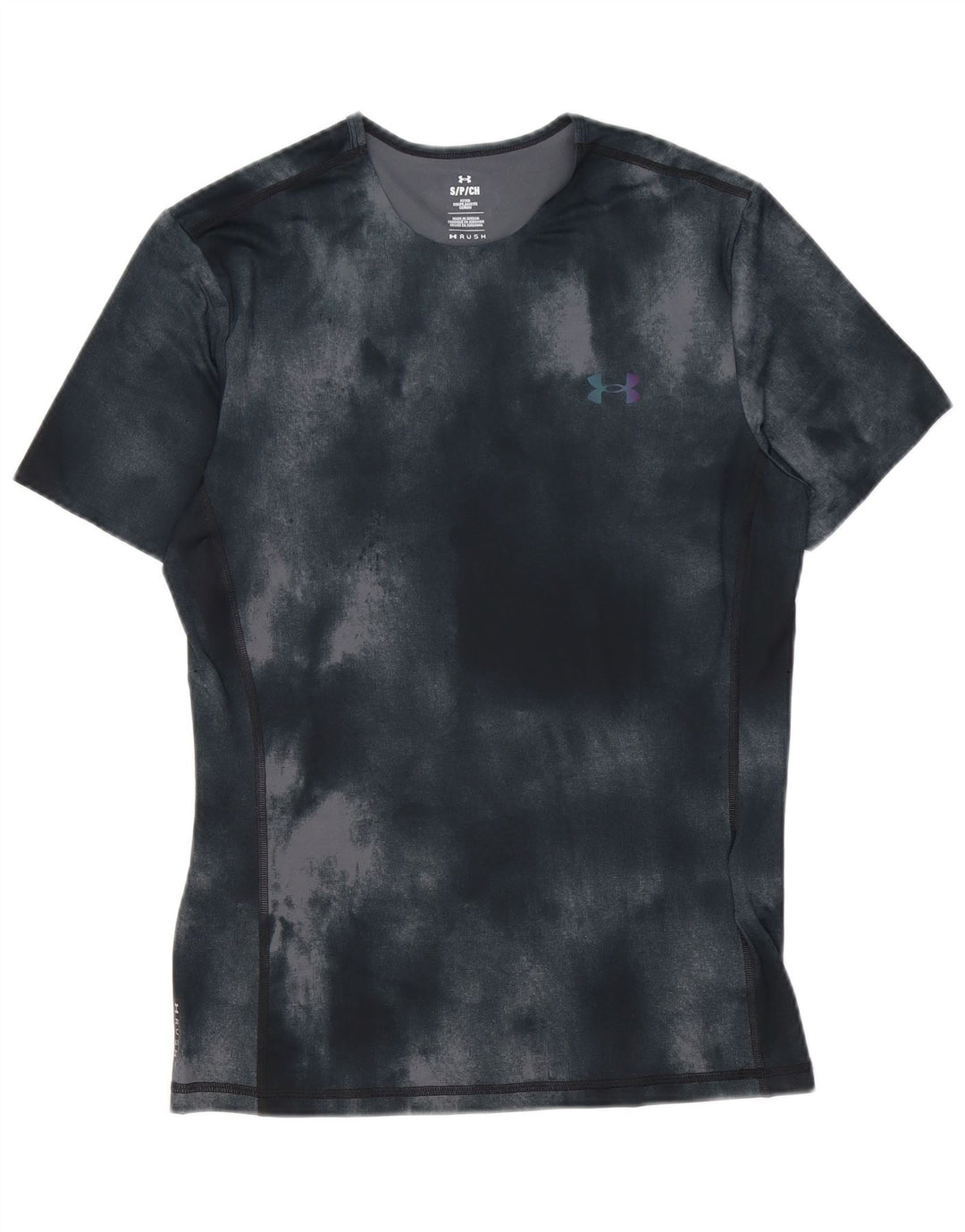 Under Armour Herren-T-Shirt mit tailliertem Schnitt, Größe S, Schwarz, Batik-Polyester