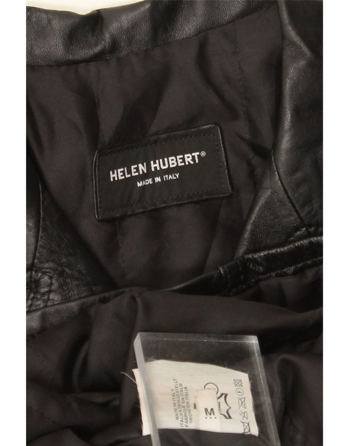 HELEN HUBERT Herren Lederjacke UK 38 Mittelschwarzes Leder