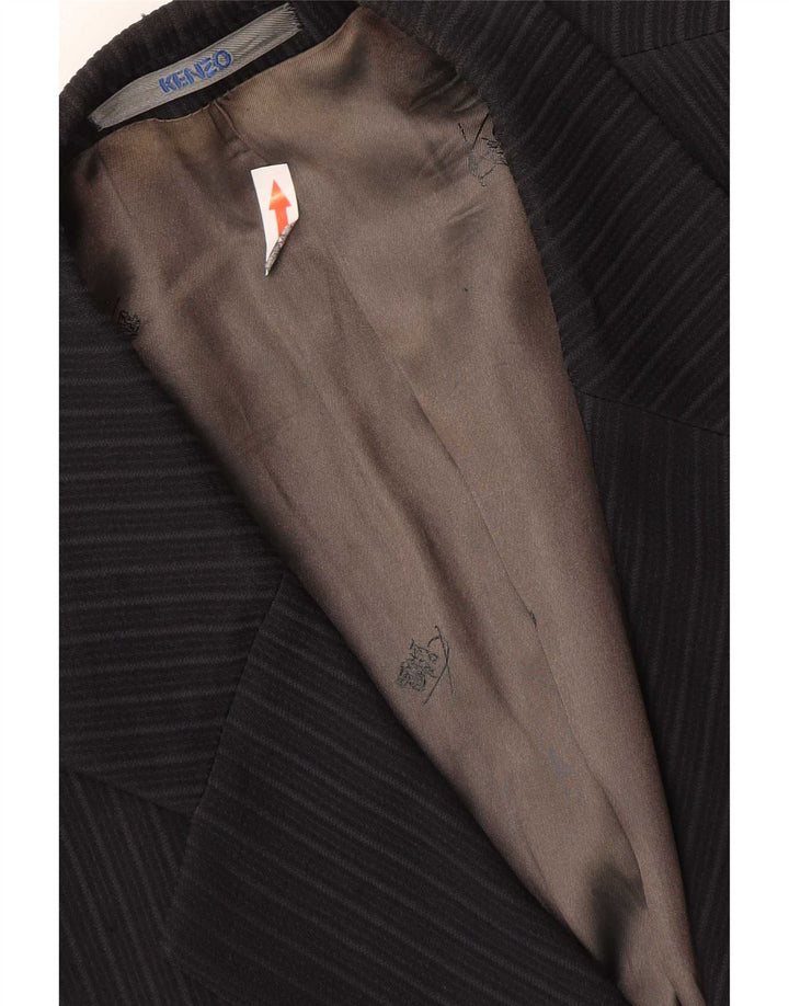 Kenzo Herren-Blazer mit 3 Knöpfen, IT 50, groß, marineblau, gestreift, Acetat