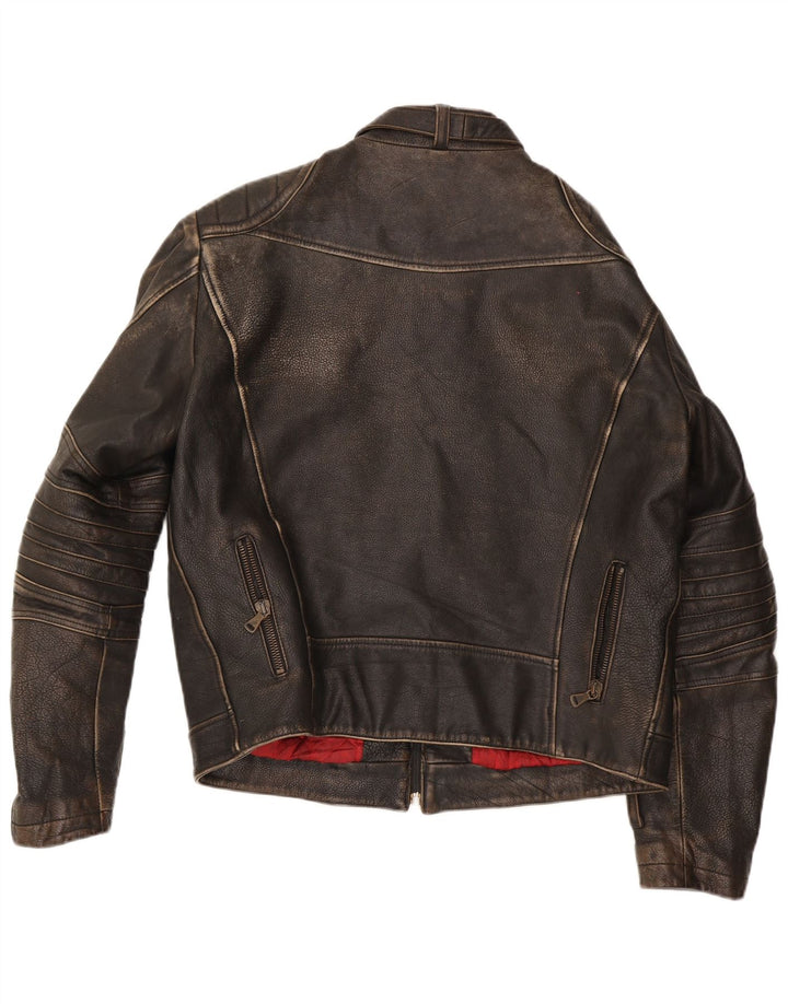 GF Ferre Herren Leder Racer Jacke UK 42 XL Braunes Leder