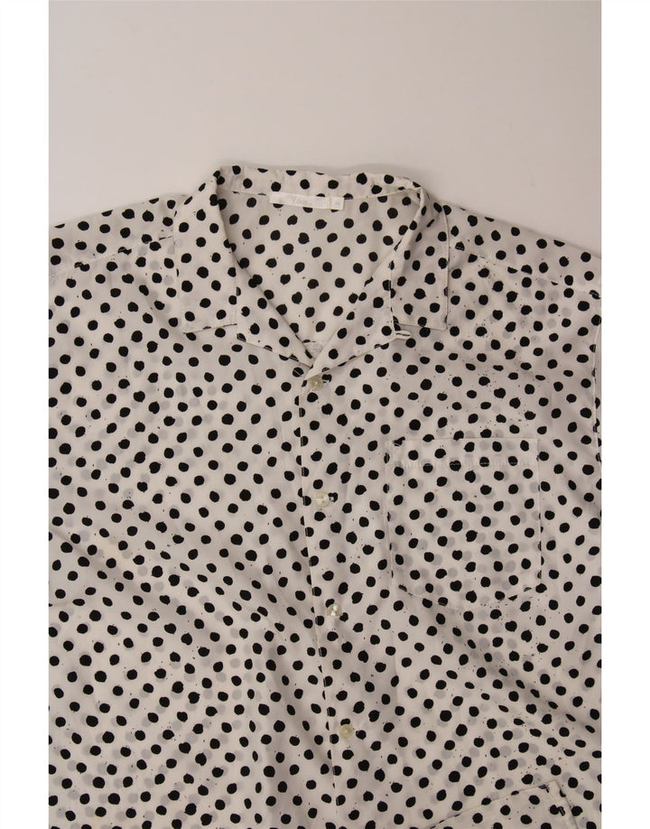 VINTAGE Womens See Through Shirt Blouse UK 14  Medium White Polka Dot Vintage Vintage and Second-Hand Vintage from Messina Hembry 