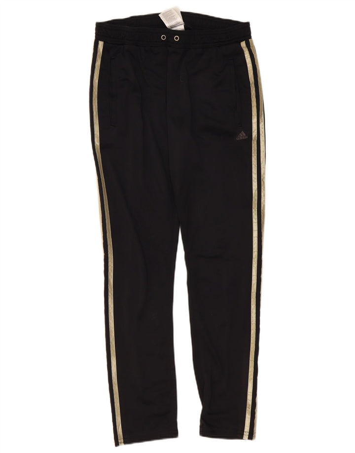 Adidas Damen Trainingshose UK 10 Small Schwarz Polyester