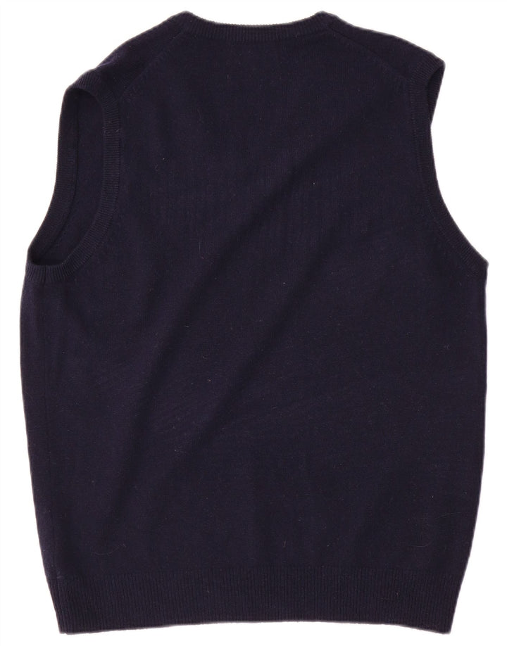 Marks & Spencer Herren-Weste-Tanktop mit normaler Passform, mittlere marineblaue Wolle