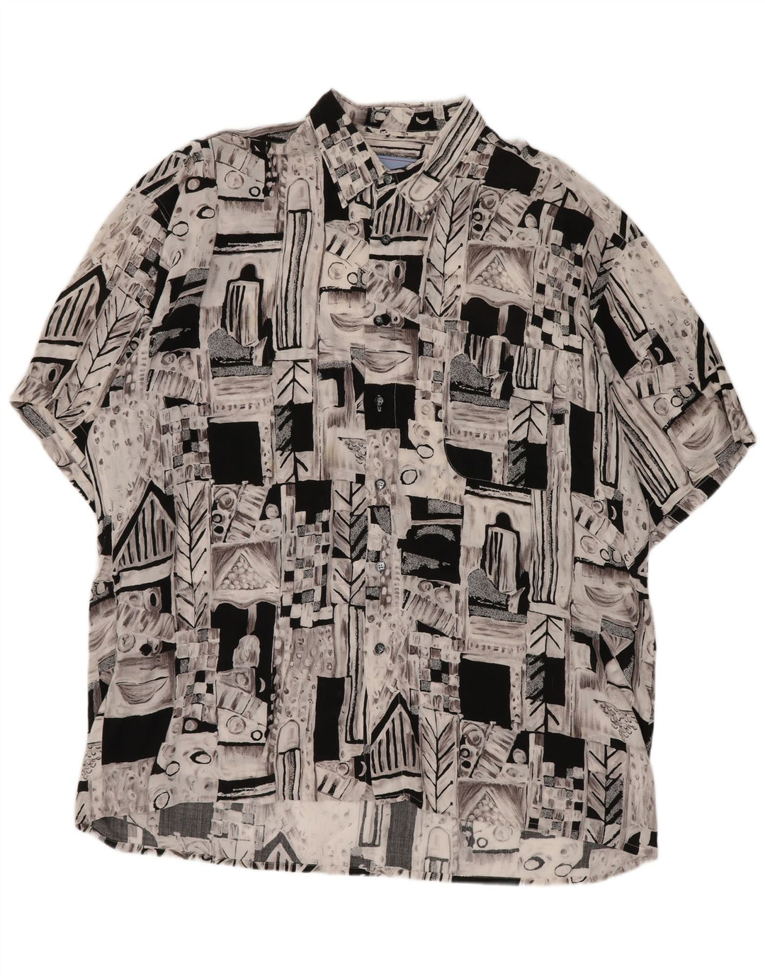 Vintage Herren Kurzarmshirt XL Grau Geometrisch