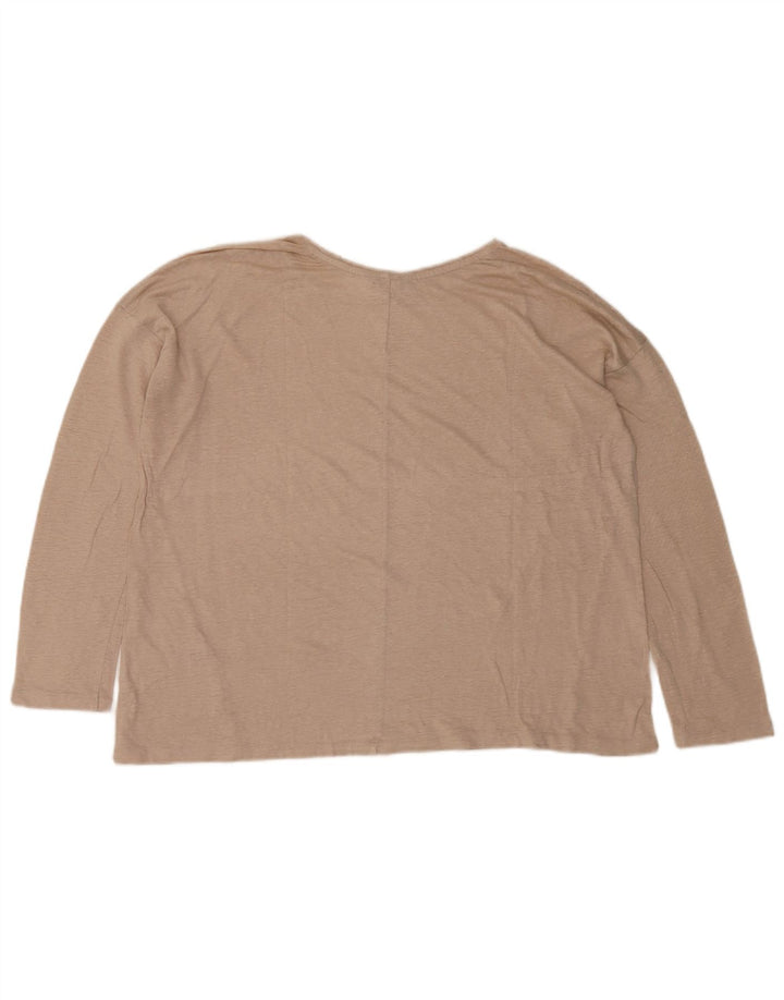 Massimo Dutti Damen Top Langarm UK 18 XL Beige meliert