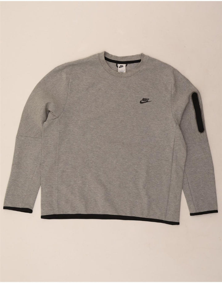 NIKE Mens Top Long Sleeve XL Grey Cotton