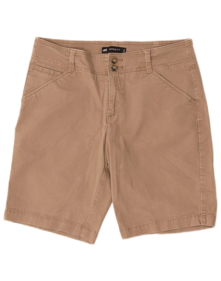 LEE Womens Mid Rise Casual Shorts US 6 Medium W32 Beige Baumwolle