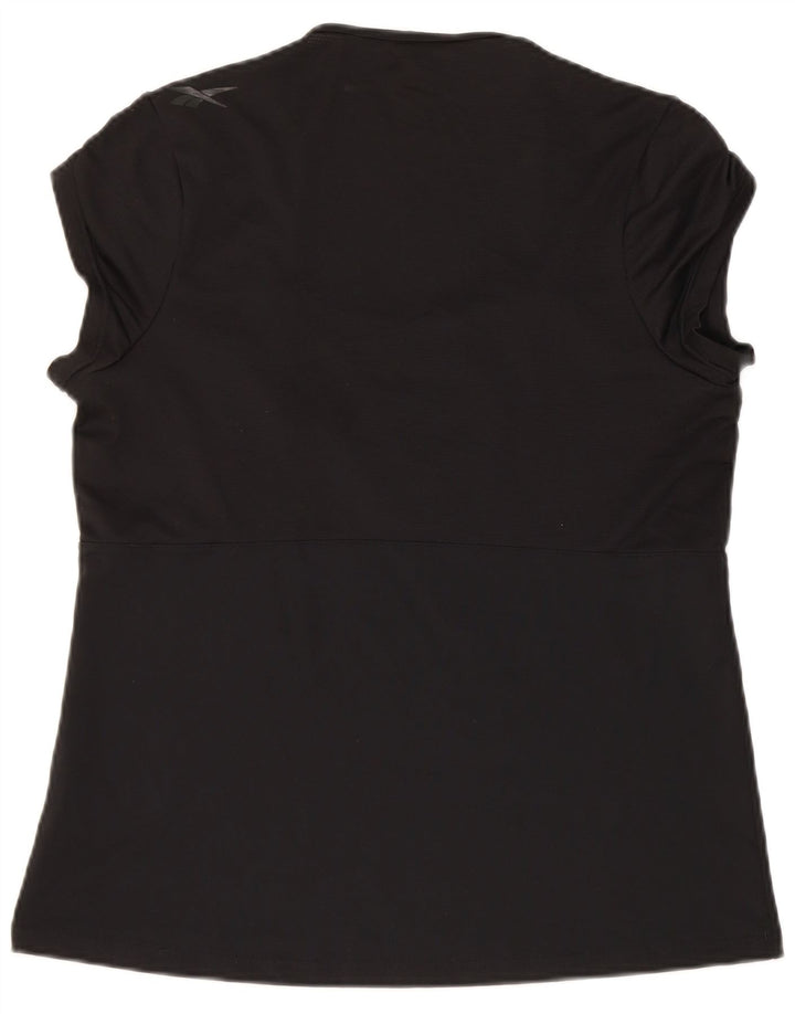 Reebok Damen T-Shirt Top UK 18 XL Schwarz Polyester