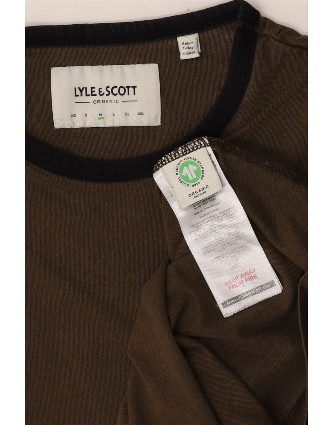 Lyle & Scott Herren T-Shirt-Oberteil aus mittlerer Khaki-Baumwolle