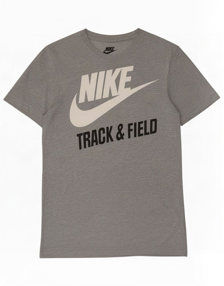 Nike Herren Slim Fit Grafik-T-Shirt-Oberteil Mittelgrau meliertes Polyester