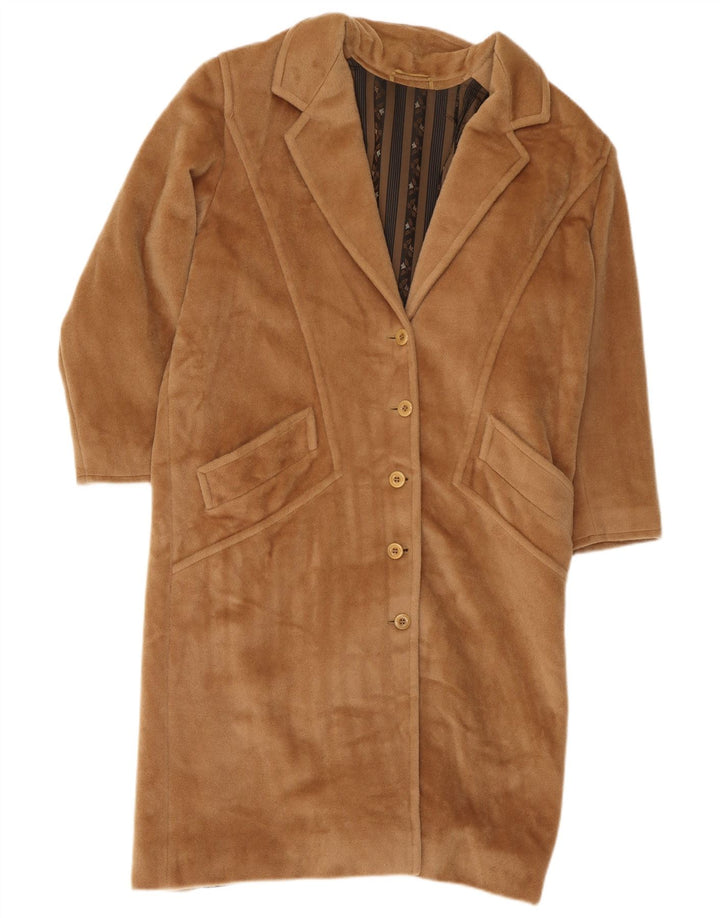 Piacenza Damen-Mantel mit 3/4-Ärmeln, UK 12, mittelbeige Wolle