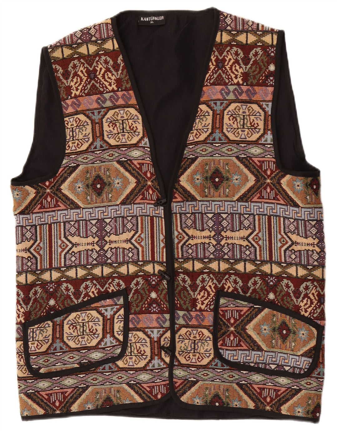 Vintage Herren Weste XL Braun Geometrisch