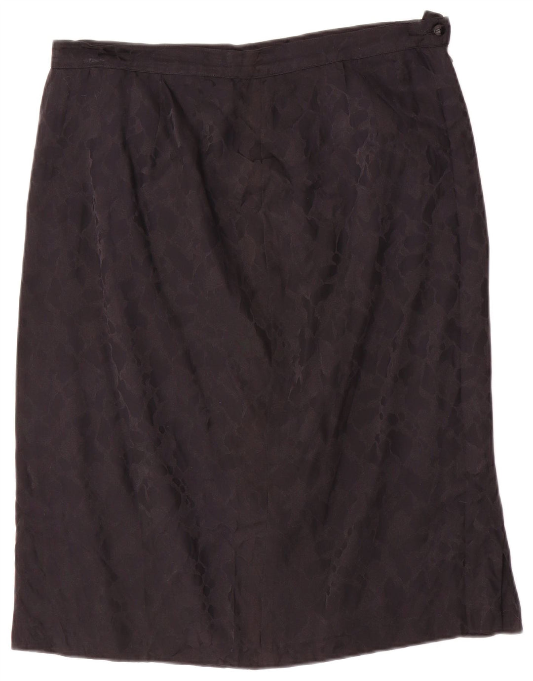 Vintage Damen Gerader Rock IT 46 Groß W34 Schwarze Seide