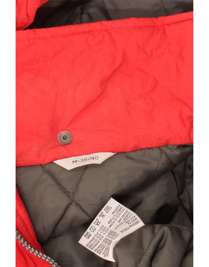 Vintage Damen Übergroße Kapuzen-Windbreakerjacke EU 38/40 Mittelrot