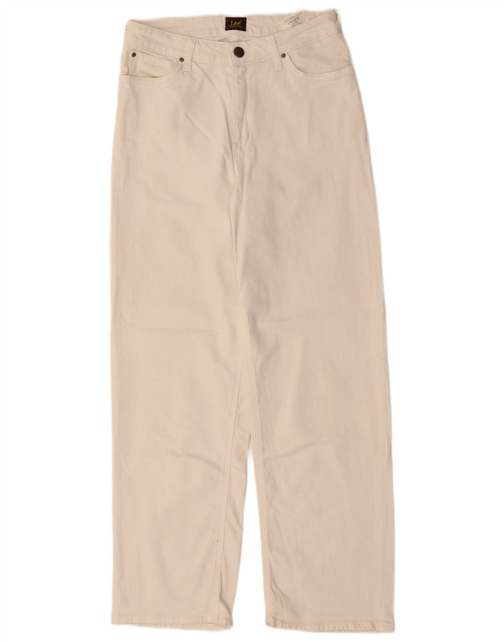Lee Damen Straight Jeans W28 L28 Weiße Baumwolle
