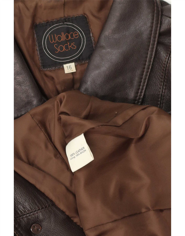 Wallace Sacks Damen Lederjacke UK 16 Large Braun