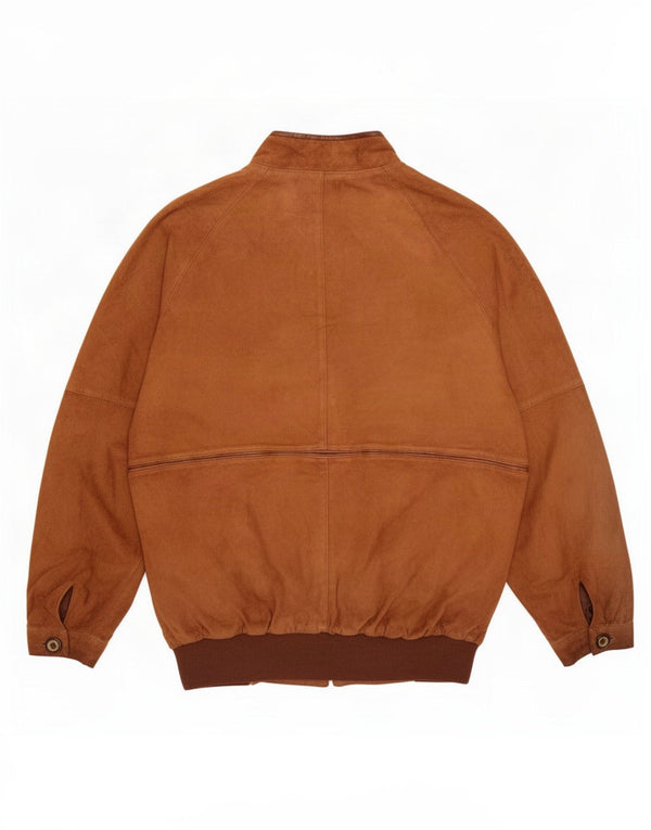 NINO Mens Bomber Suede Jacket UK 38 Medium Brown Leather