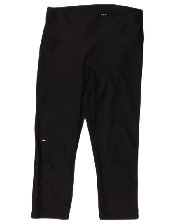 Under Armour Damen Heat Gear Capri Leggings UK 12 Medium Schwarz