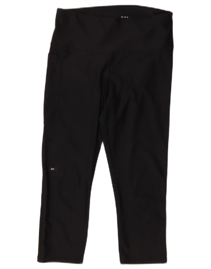 Under Armour Damen Heat Gear Capri Leggings UK 12 Medium Schwarz