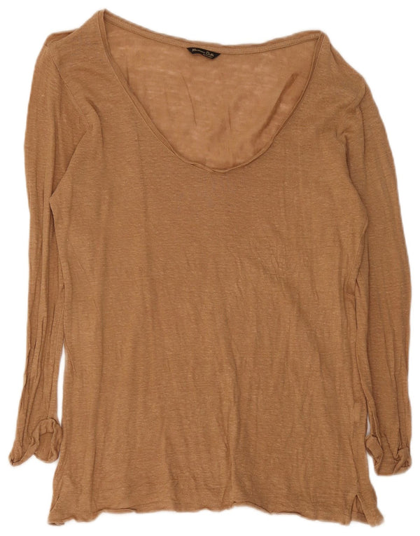 Massimo Dutti Damen Top Langarm UK 14 Large Braun meliert