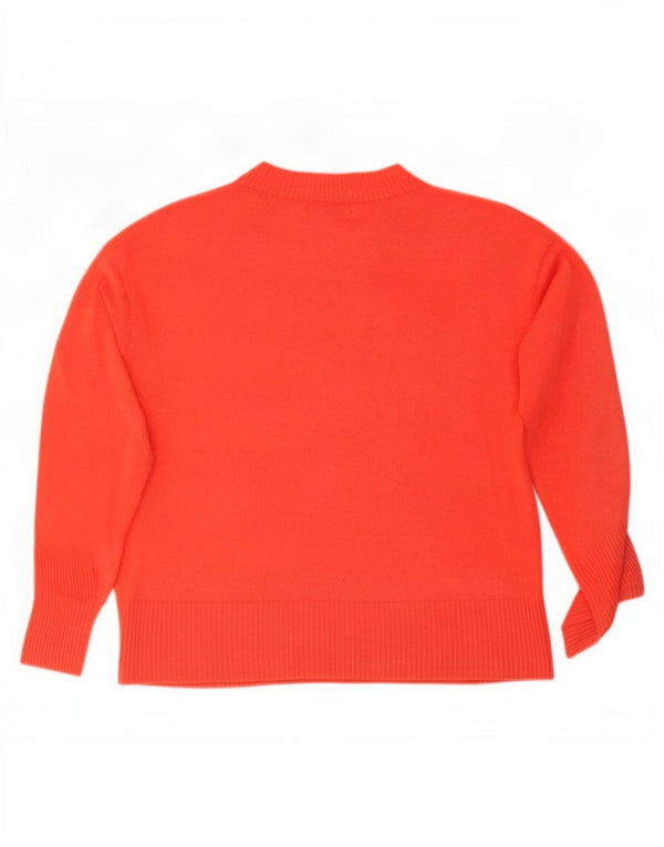 Marks & Spencer Damen-Pullover mit V-Ausschnitt, UK 14, Größe L, Orange, Acryl