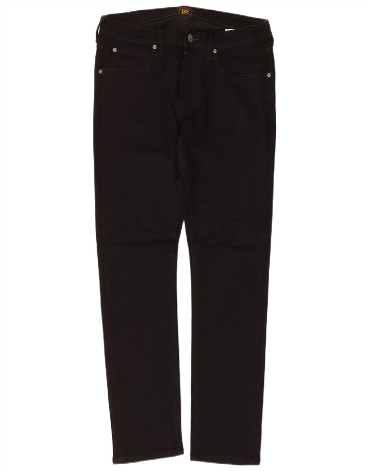Lee Herren Luke Slim Jeans W30 L30 Schwarze Baumwolle