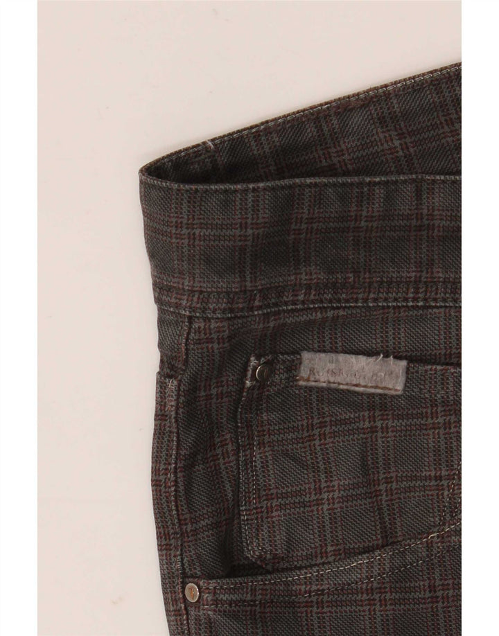Trussardi Herren-Freizeithose, gerade, W36, L32, grau kariert