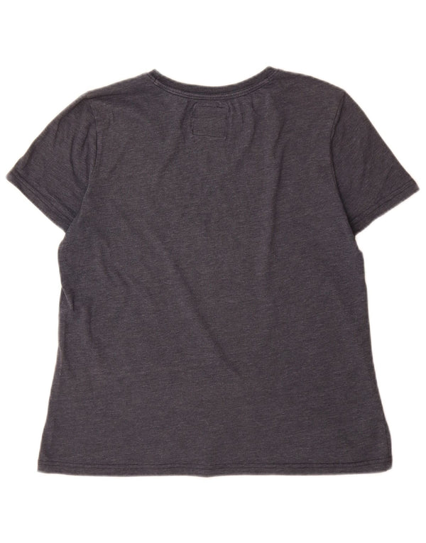 Superdry Damen Grafik-T-Shirt-Oberteil UK 12 Mittelgrau