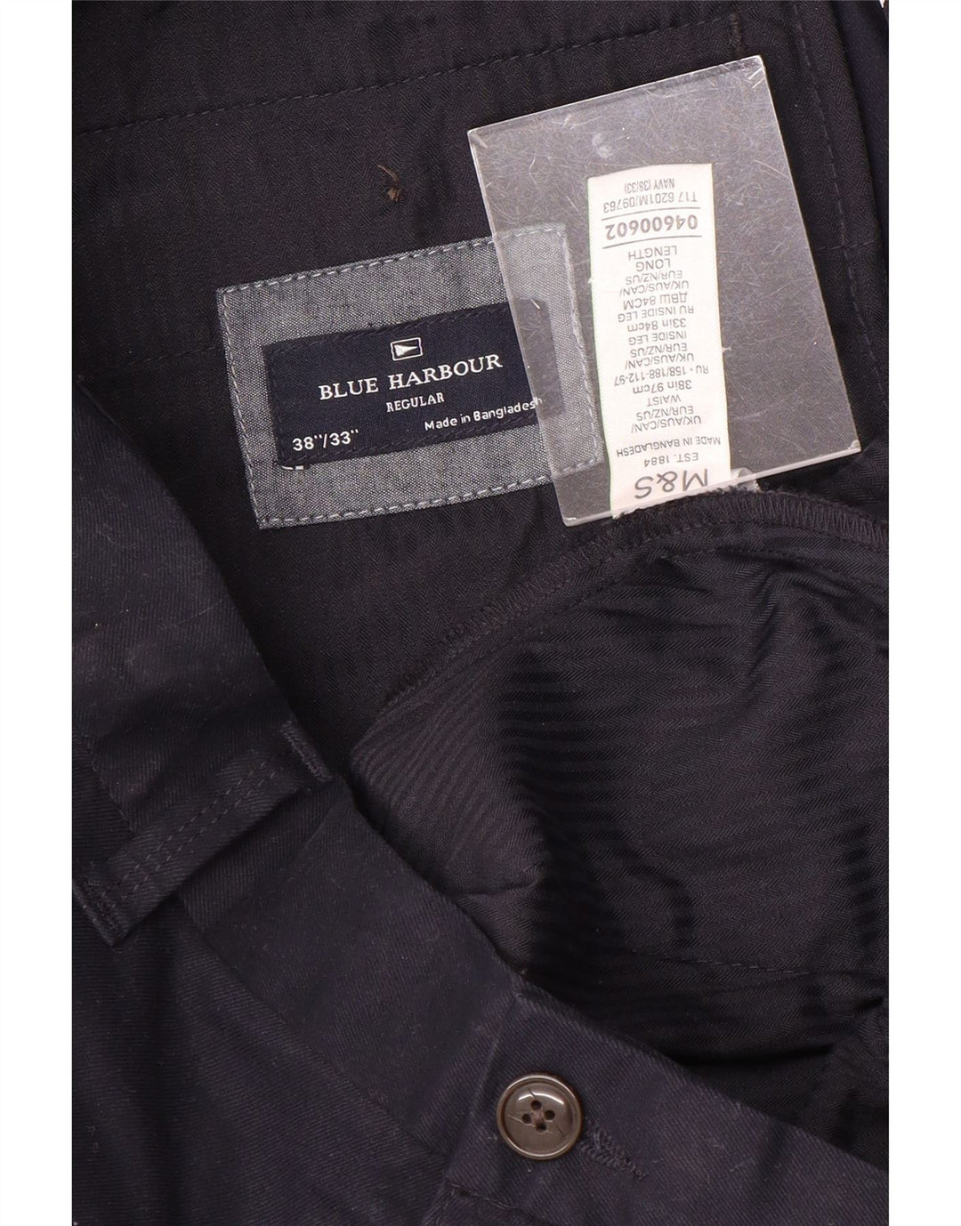 Marks & Spencer Herren Blue Harbor Regular Chinohose W38 L33 Marineblau