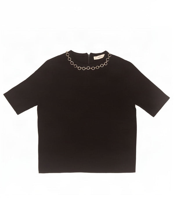 Zara Damen Bluse Top UK 10 Small Schwarz