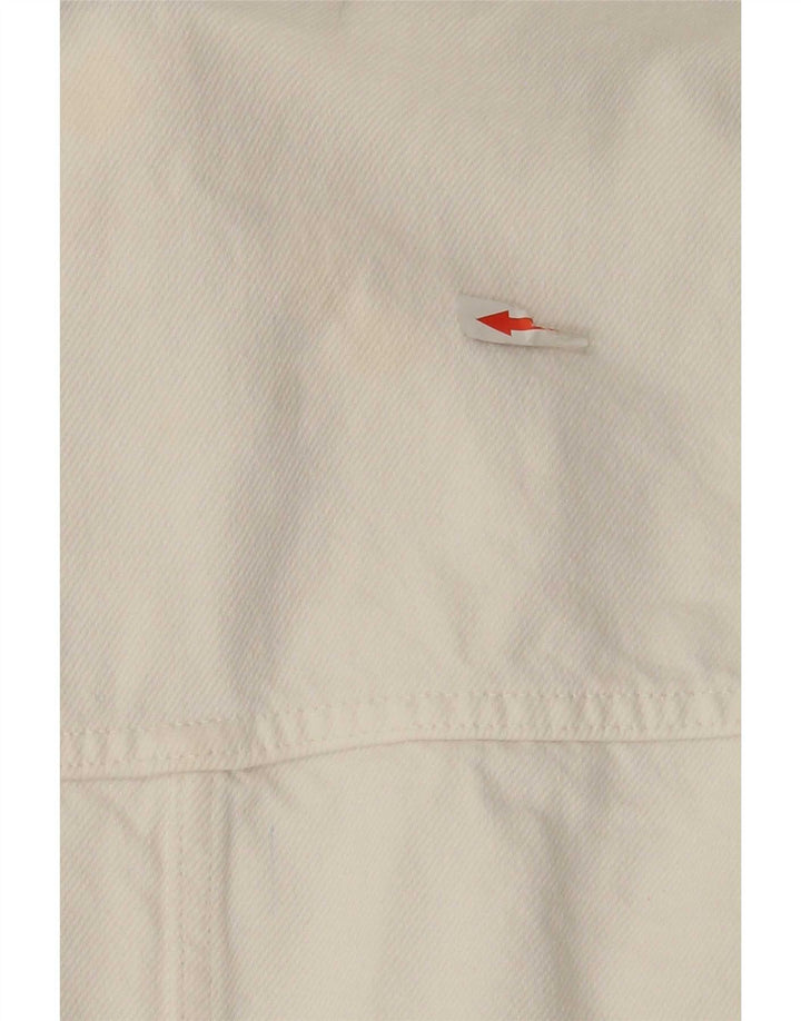 Zara Damen Übergroße Jeansjacke UK 10 Small Weiße Baumwolle