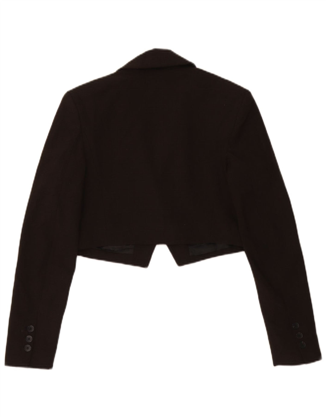 Zara Damen Crop 1 Button Blazer Jacke UK 6 XS Brauner Hahnentritt