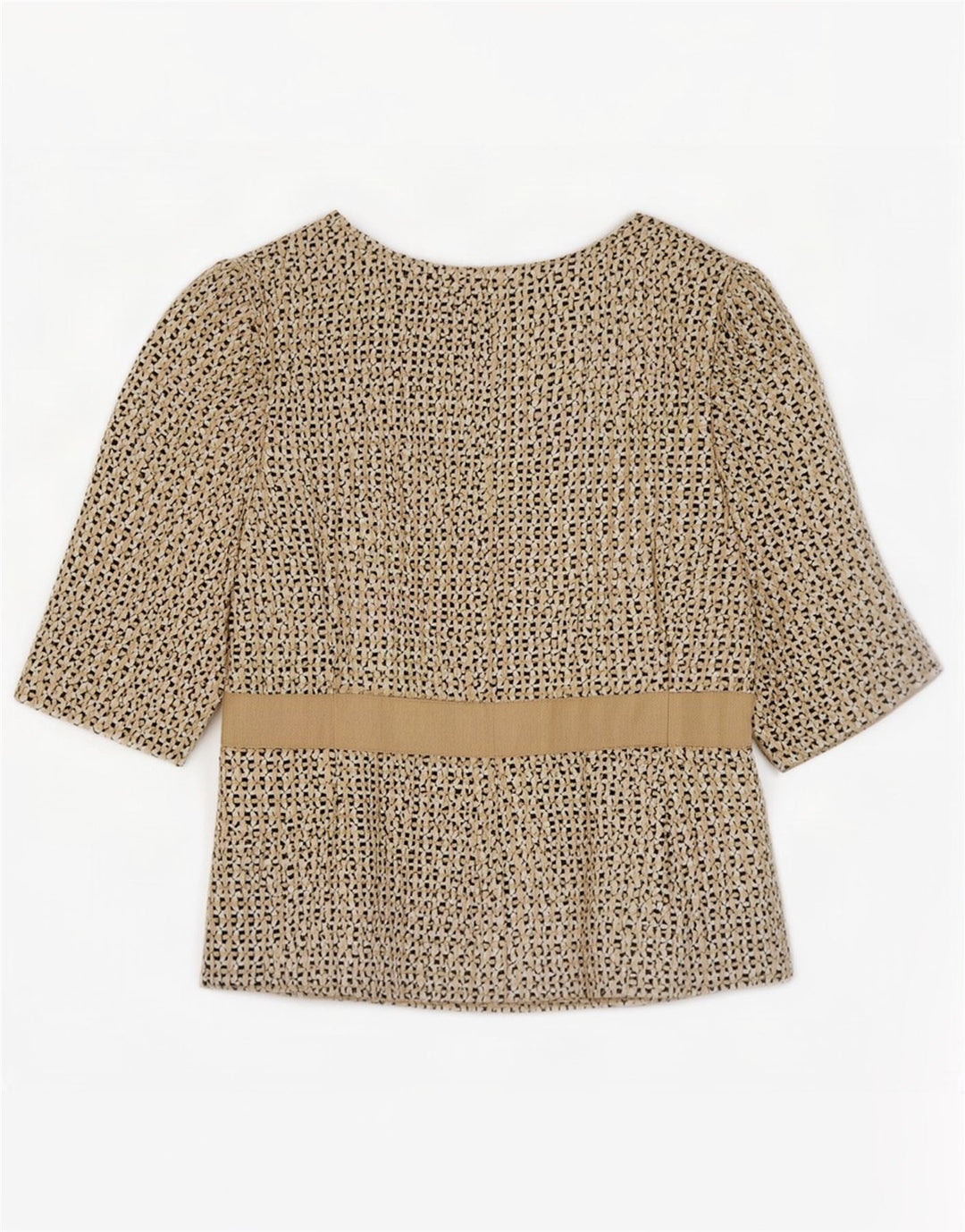 Armani Collezioni Damen Kurzarm-Blazerjacke IT 42 Mittelbeige