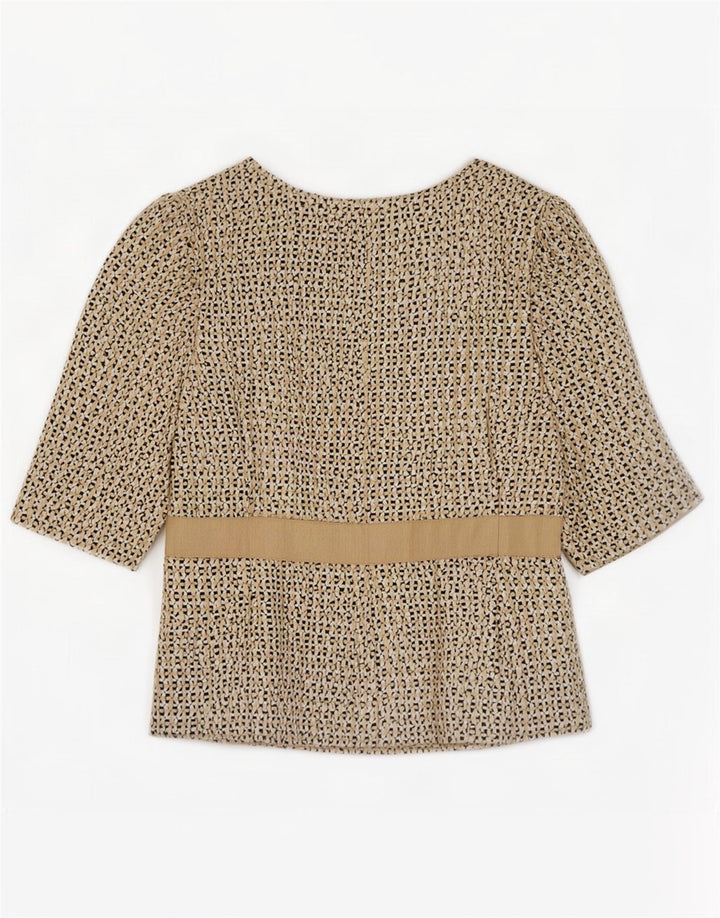 Armani Collezioni Damen Kurzarm-Blazerjacke IT 42 Mittelbeige