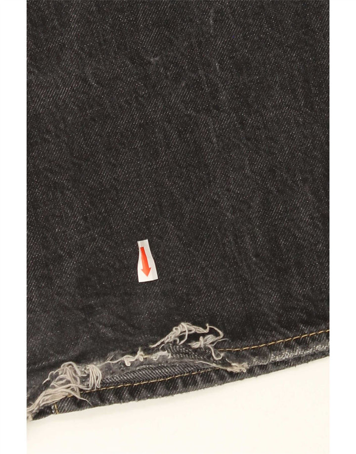 HUGO BOSS Herren Bootcut Jeans W34 L32 Schwarze Baumwolle