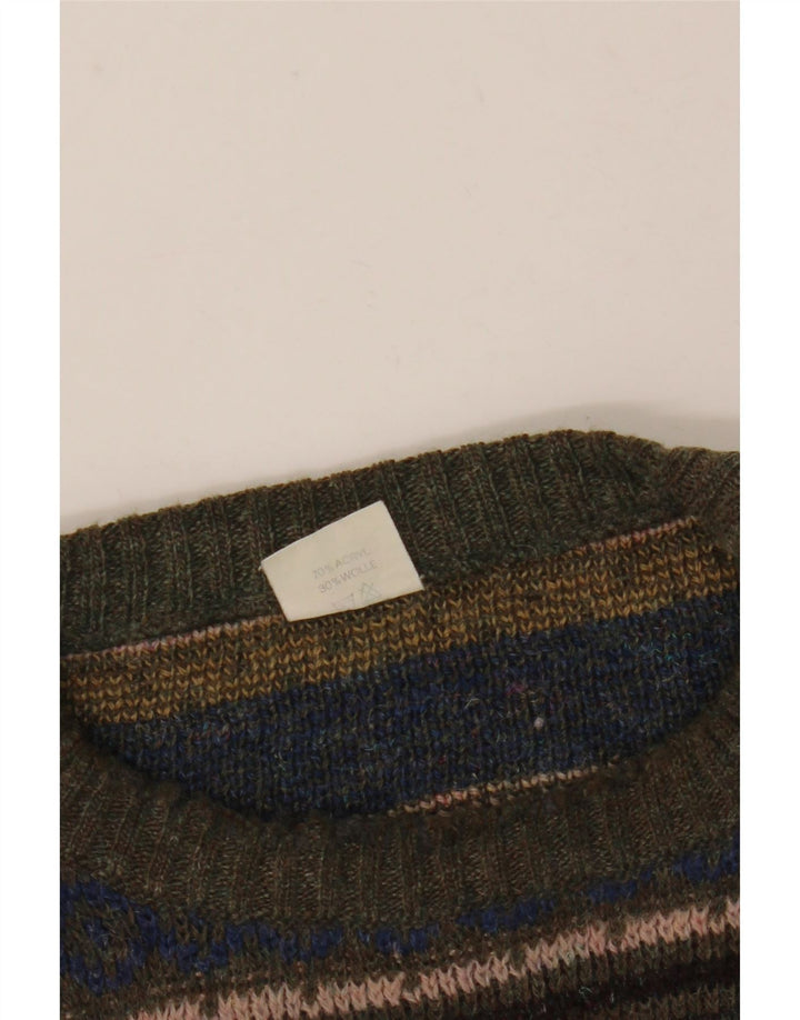 Vintage Herren-Pullover mit Rundhalsausschnitt, mittelgroß, mehrfarbig, Fair Isle