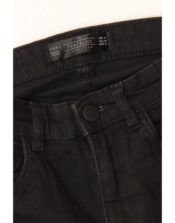 Zara Damen Bootcut Jeans EU 36 XS W26 L34 Schwarz