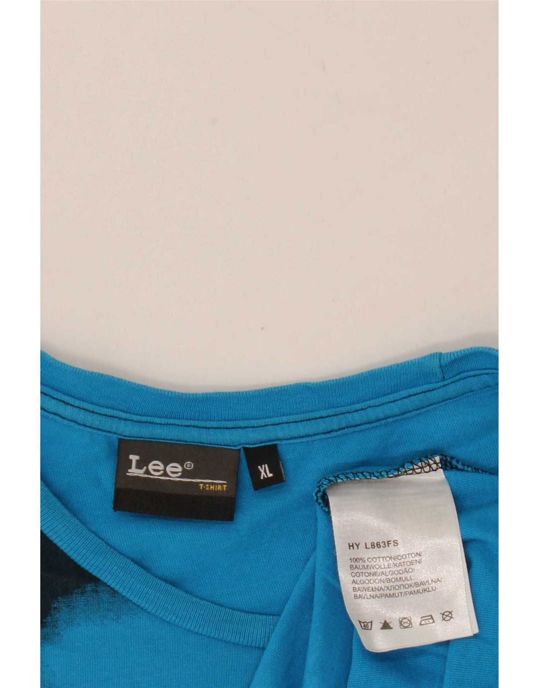 Lee Herren Grafik-T-Shirt-Oberteil XL aus blauer Baumwolle