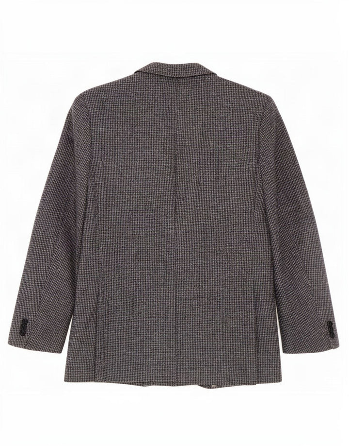 Harris Tweed Herren-Blazer mit normaler Passform, Größe 44, großer blauer Hahnentrittmuster