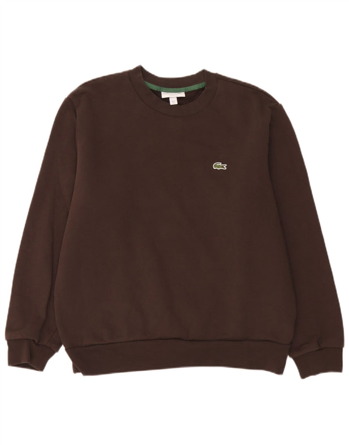 Lacoste Herren-Sweatshirt mit klassischer Passform, Größe 5, große braune Baumwolle
