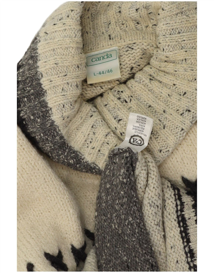 Canda Rollkragenpullover für Herren, groß, Grau, Argyle/Diamant-Acryl