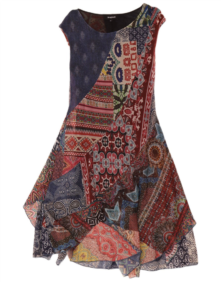 Desigual Damen Asymmetrisches Kleid UK 12 Medium Mehrfarbig Paisley