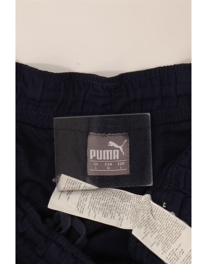 PUMA Herren-Trainingshose, Jogginghose, groß, marineblaues Nylon