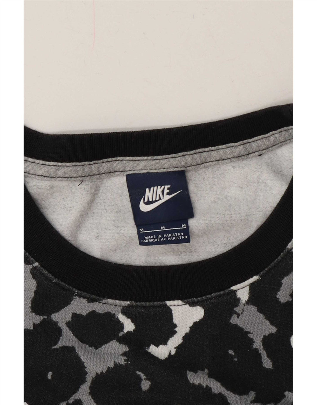 Nike Damen Sweatshirt Pullover UK 14 Medium Schwarz Animal Print