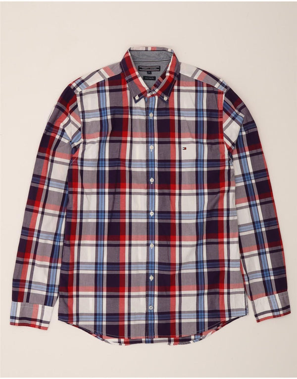 Tommy Hilfiger Herren-Hemd „New York Fit“, mittelmehrfarbig, kariert, Baumwolle
