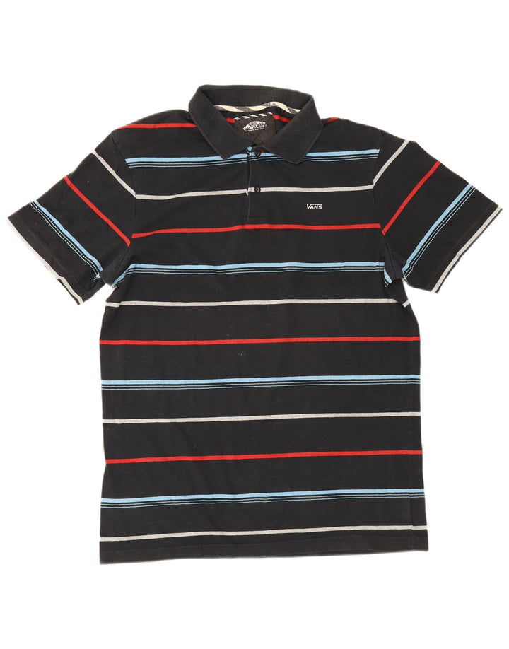 Vans Herren-Poloshirt, groß, schwarz gestreift, Baumwolle